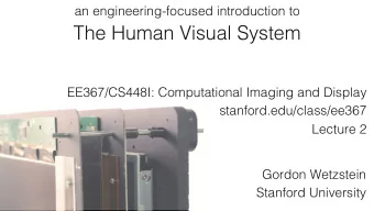 The Human Visual System  EE367/CS448I: Computational Imaging and Display