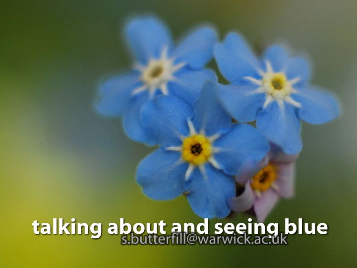 talking about and seeing blue