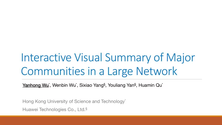 interactive visual summary of major communities in a