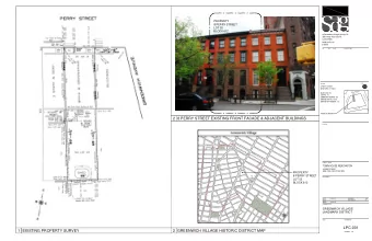 2  8 PERRY STREET EXISTING FRONT FACADE &amp; ADJACENT BUILDINGS  Key Plan  PROJECT NAME  TOWN