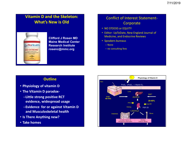 vitamin d and the skeleton