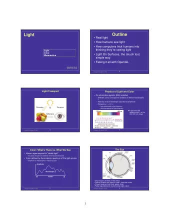 Outline  Light   Real light   How humans see light   How computers trick humans into