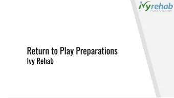 Return to Play Preparations  Ivy Rehab  RTP PREPARATIONS  SAFETY PRECAUTIONS &amp; BEST PRACTICES