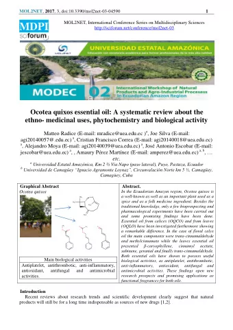 MOL2NET , 2017 , 3, doi:10.3390/mol2net-03-04590  2  In the context of the novel therapeutic