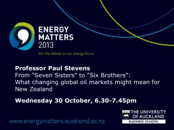 From Seven Sisters to Six Brothers:  What changing global oil markets might mean for