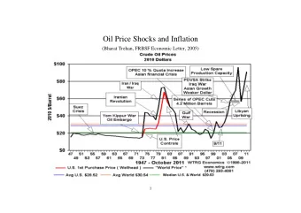 Oil Price Shocks and Inflation  (Bharat Trehan, FRBSF Economic Letter, 2005) 1  When oil price