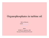 organophosphates in turbine oil