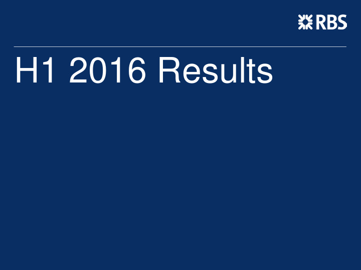 h1 2016 results howard davies