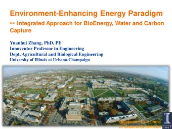 Environment-Enhancing Energy Paradigm -- Integrated Approach for BioEnergy, Water and Carbon