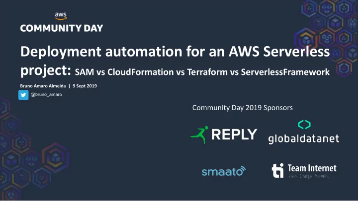 deployment automation for an aws serverless