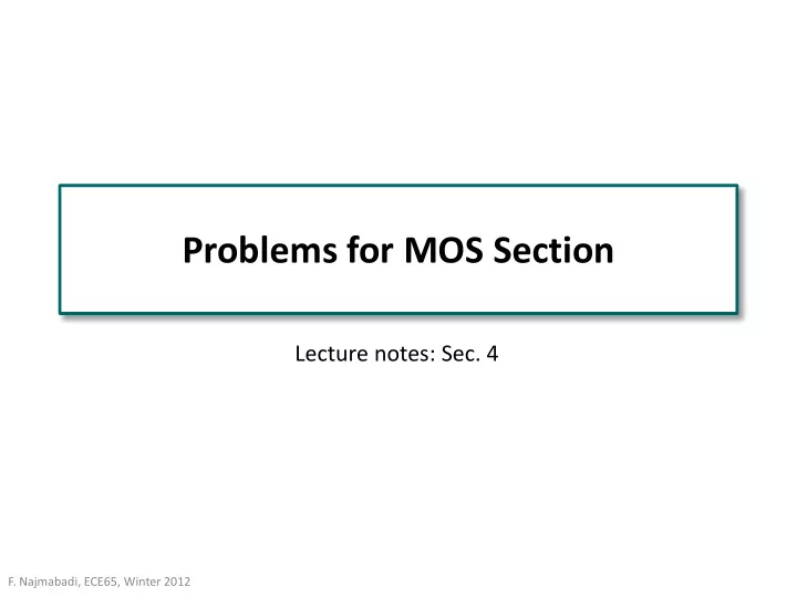 problems for mos section