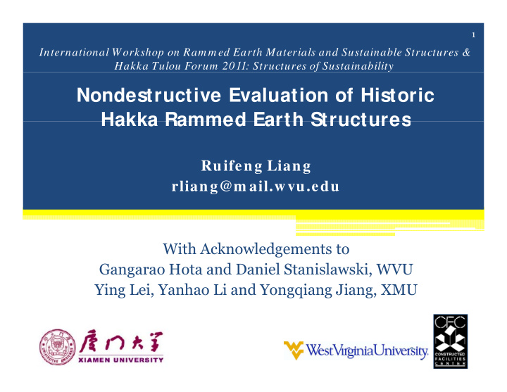 nondestructive evaluation of historic hakka rammed earth