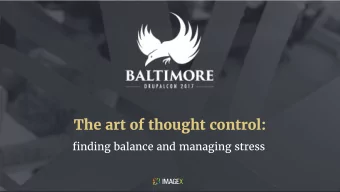 The art of thought control:  finding balance and managing stress  Introductions  Whos here?