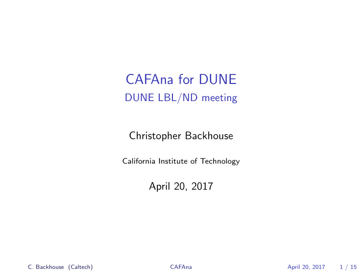 cafana for dune