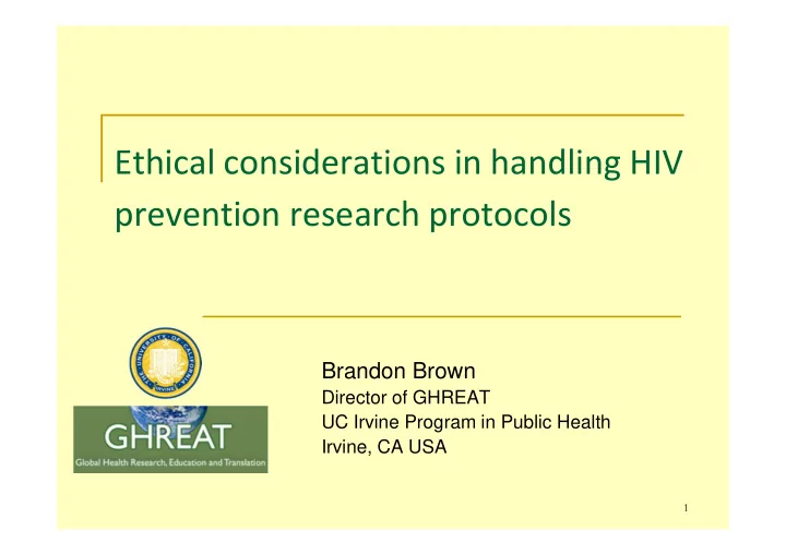 ethical considerations in handling hiv prevention