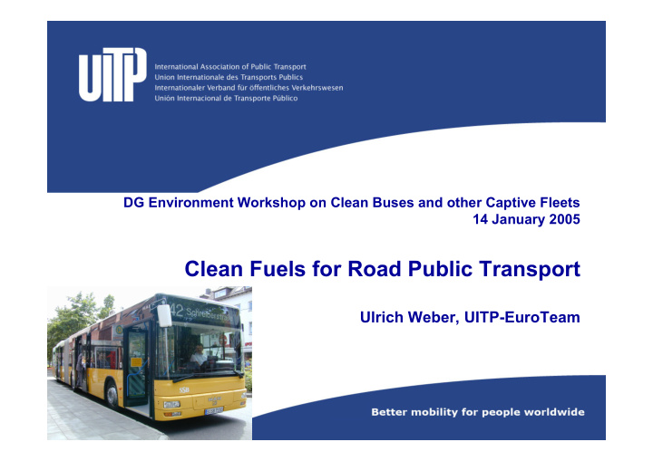 clean fuels for road public transport