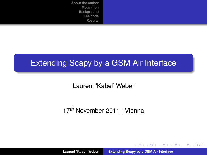 extending scapy by a gsm air interface