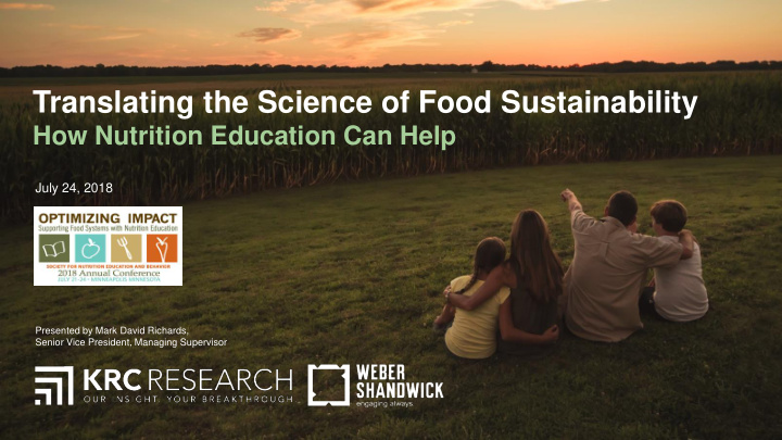 translating the science of food sustainability