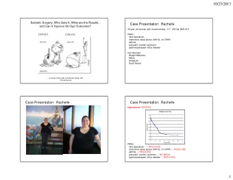 10/25/2013  Bariatric Surgery: Who Gets It, What are the Results,  Case Presentation:  Rachelle