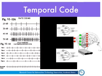 Temporal Code  Temporal Code  Temporal Code  (Acoustic Front-end)  Human Recognition  Machine