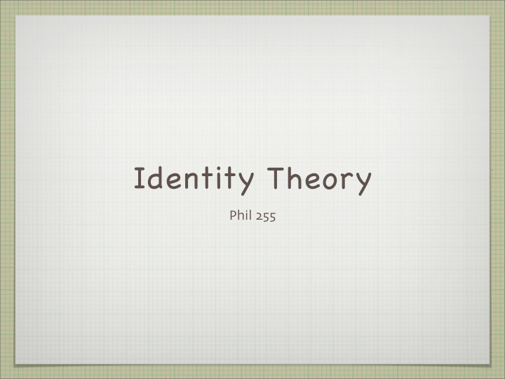 identity theory