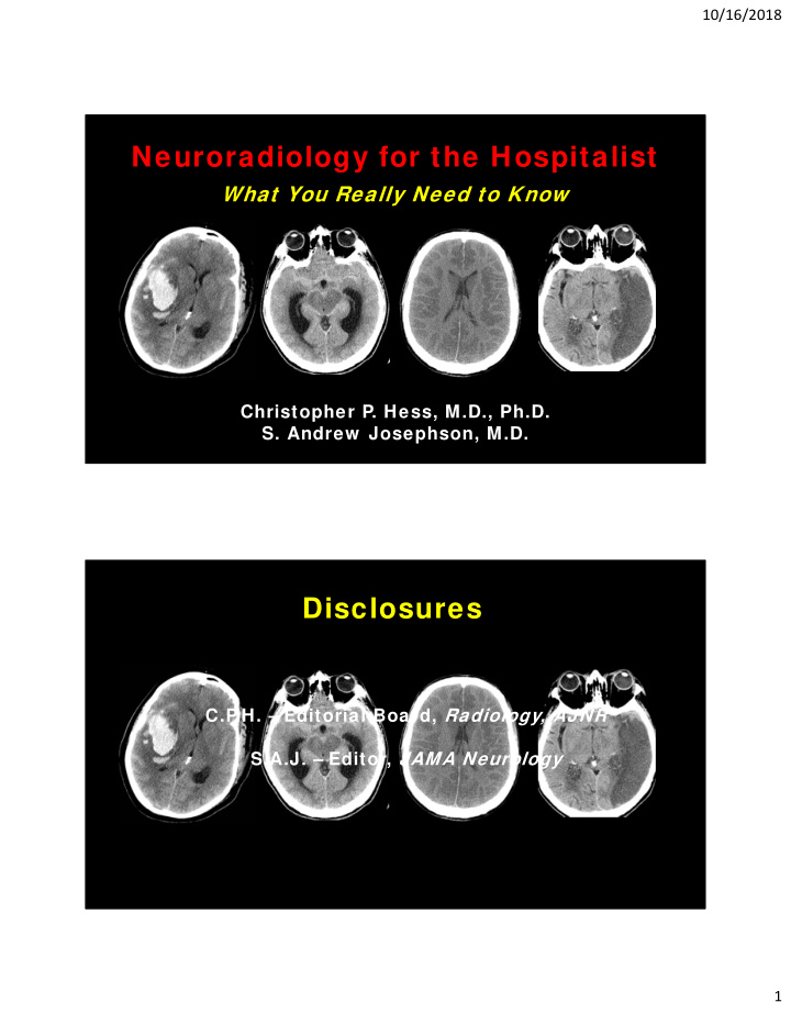 neuroradiology for the hospitalist