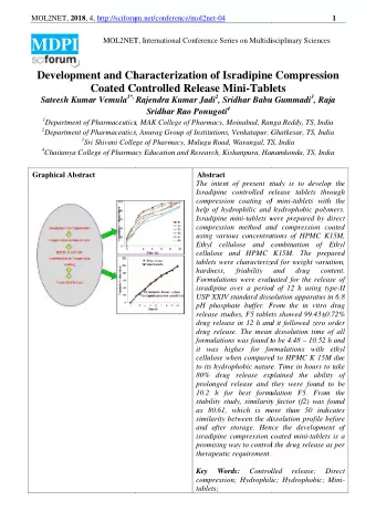 MDPI  Development and Ch  Characterization of Isradipine  ne Compression  Coated Con  Controlled