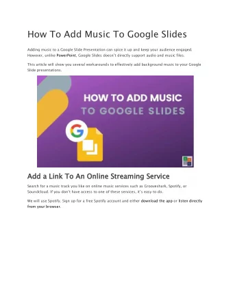 How To Add Music To Google Slides  Adding music to a Google Slide Presentation can spice it up and