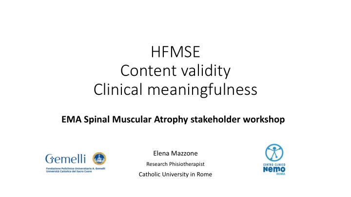 hfmse content validity clinical meaningfulness