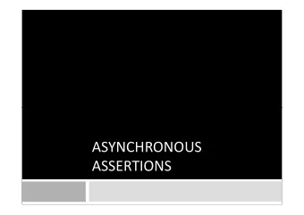 ASYNCHRONOUS  ASSERTIONS  What are assertions?  public class ATM {    public void