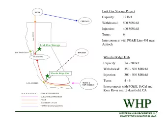 WHP  WHP  SOUTHERN CA GAS  TRANSCANADA/ALLIANCE  WESTERN HUB PROPERTIES LLC  INNOVATORS IN NATURAL