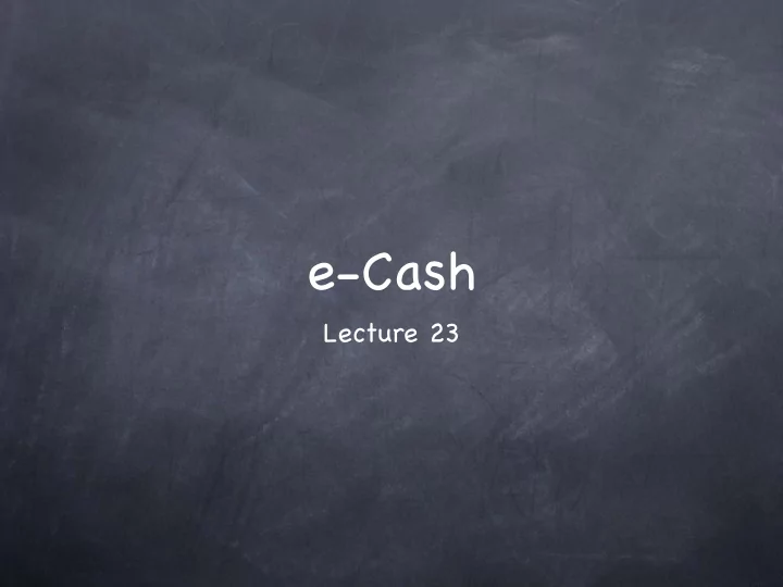 e cash