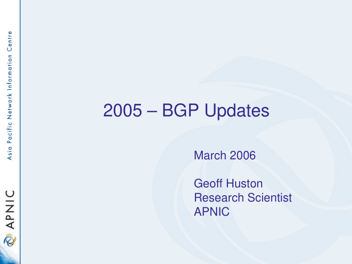 2005 bgp updates