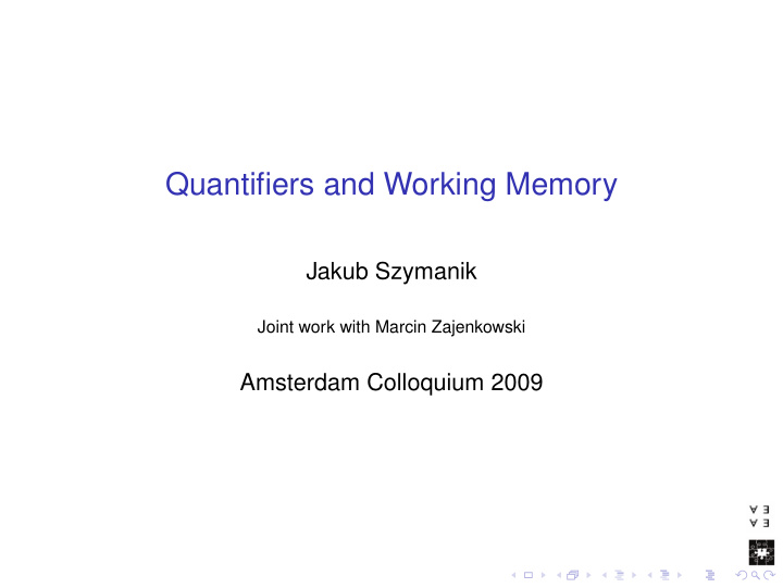 quantifiers and working memory