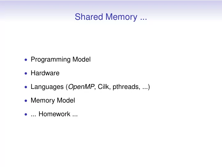 shared memory