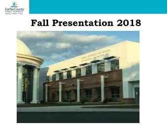 Fall Presentation 2018  Agenda    Overview of TJHSST    The Admissions Process   Part I: