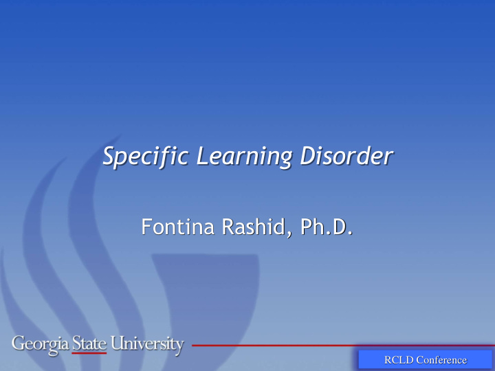 specific learning disorder