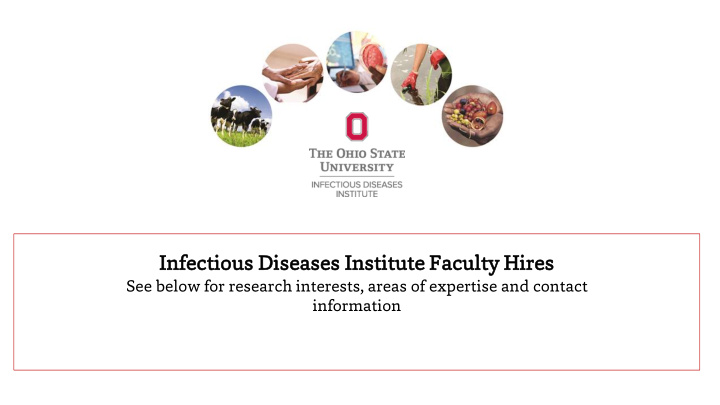 infectious diseases institute faculty hires