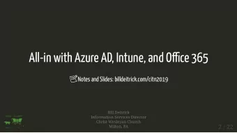 All-in with Azure AD, Intune, and Oce 365  All-in with Azure AD, Intune, and Oce 365
