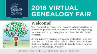 Welcome!  The National Archives and Records Administration is  pleased to present this educational