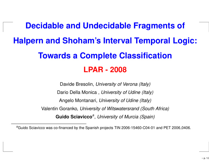 decidable and undecidable fragments of halpern and shoham