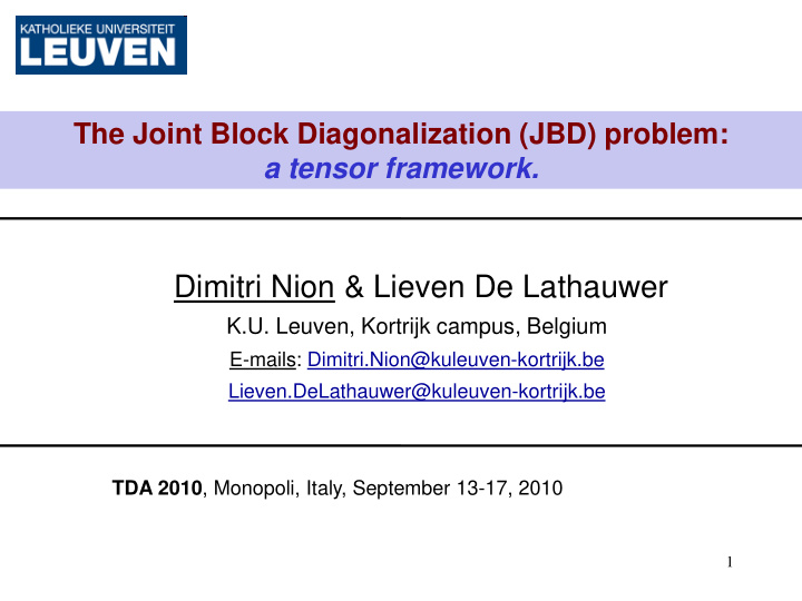 dimitri nion lieven de lathauwer