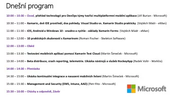 Dnen program 10:00  10:30  vod , pehled technologi pro DevOps tmy tvoc