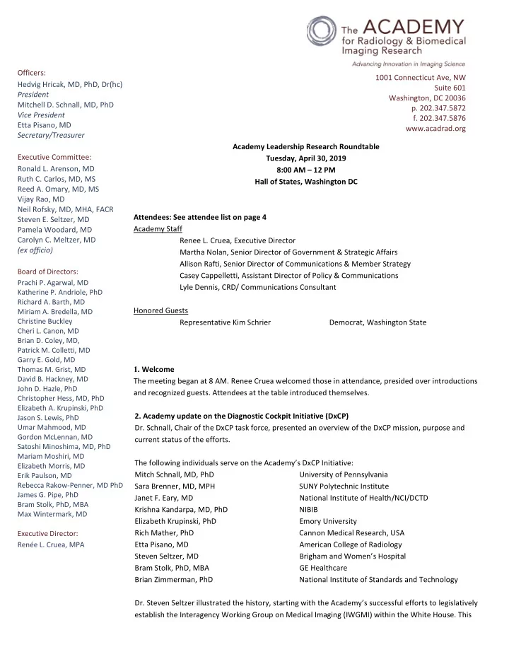 officers 1001 connecticut ave nw hedvig hricak md phd dr
