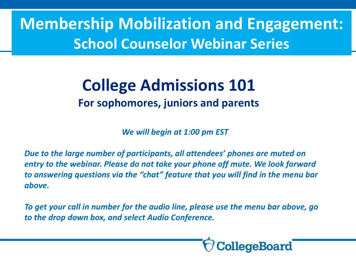 college admissions 101