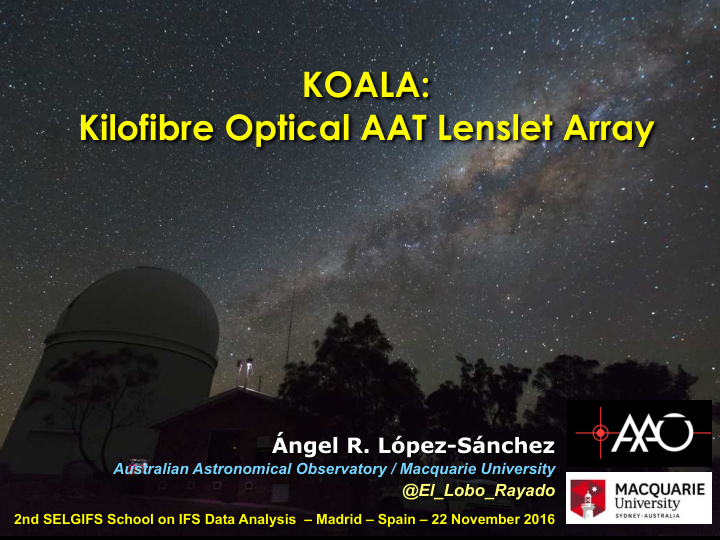 koala kilofibre optical aat lenslet array