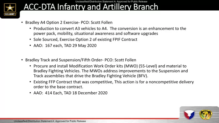 acc dta i infantr try a and artiller lery branch ch