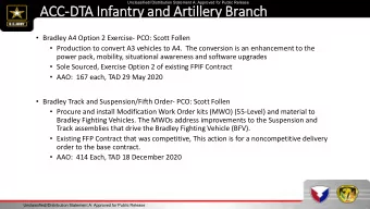 ACC-DTA I  Infantr  try a  and Artiller  lery Branch  ch  Bradley A4 Option 2 Exercise- PCO: