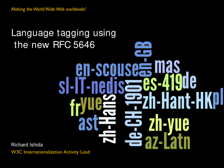 language tagging using the new rfc 5646