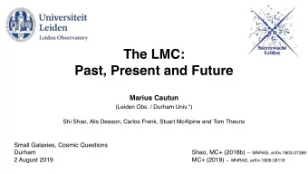 The LMC:  Past, Present and Future  Marius Cautun  (Leiden Obs. / Durham Univ.*)  Shi Shao, Alis